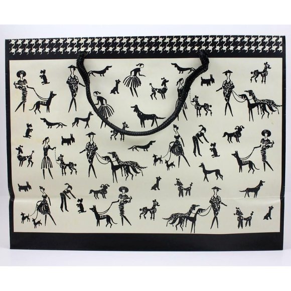 Present Perfect B&W Houndstooth Fashionable Ladies & Dogs Gift Bags Lot of 3 - Picture 5 of 11